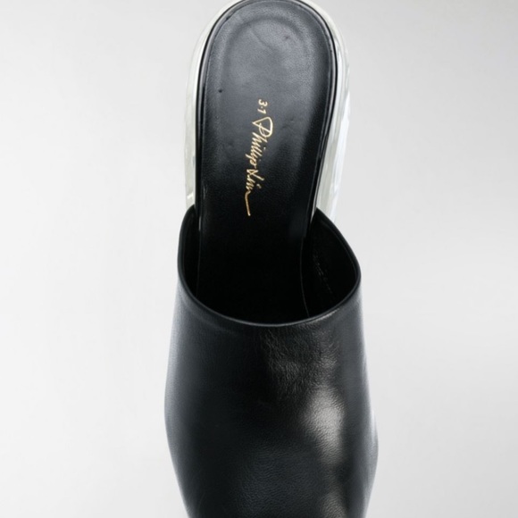 3.1 PHILLIP LIM PLEXI HEEL MULE BLACK - Picture 3 of 9